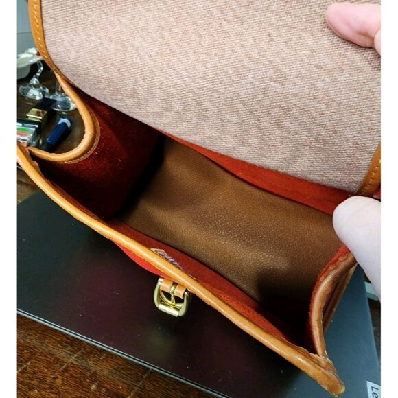 80s Dooney & Bourke Carpet Bag Small Persimmon Red Purse Satchel Tote Crossbody - Picture 10 of 16